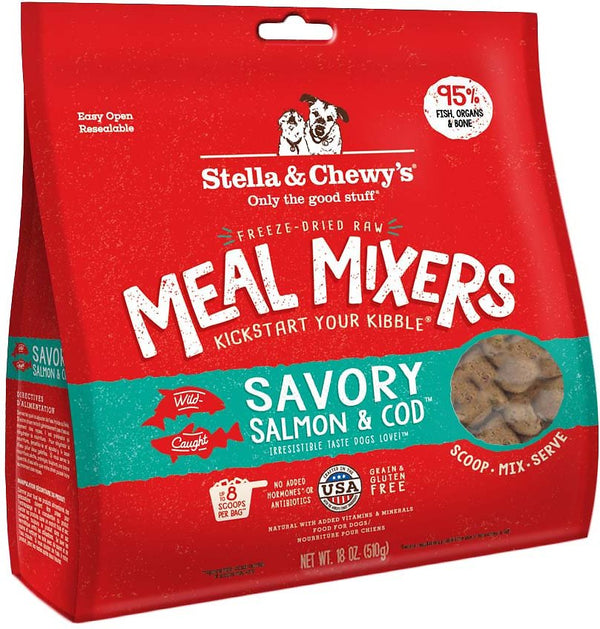 Stella & Chewy's Savory Salmon & Cod Meal Mixers Grain-Free Freeze-Dried Dog Food