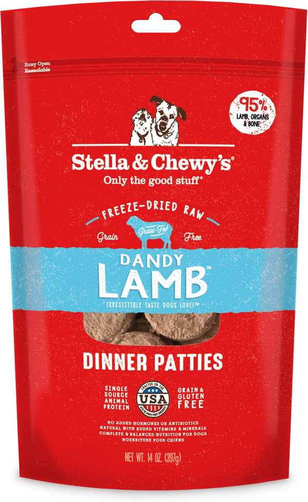 Stella & Chewy's Dandy Lamb Dinner Patties Grain-Free Freeze-Dried Dog Food