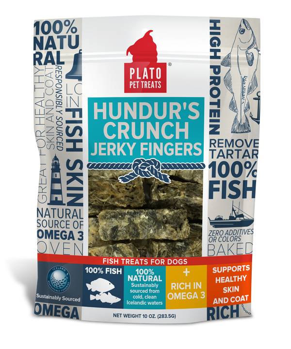 Plato Hundur's Crunch Fish Jerky Fingers Dog Treats