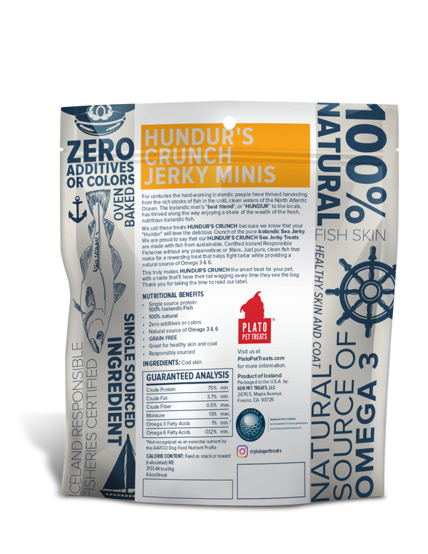 Plato Hundur's Crunch Fish Jerky Mini's Dog Treats