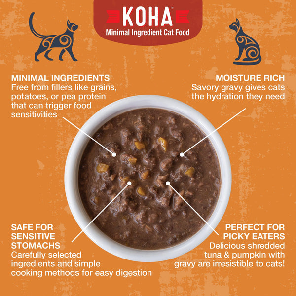 KOHA Poke Bowl Tuna & Pumpkin Entree in Gravy Wet Cat Food Pouch