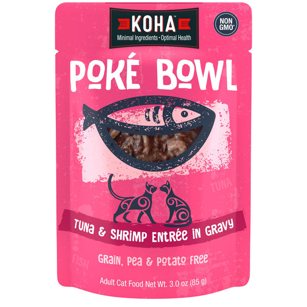 KOHA Poke Bowl Tuna & Shrimp Entree in Gravy Wet Cat Food Pouch