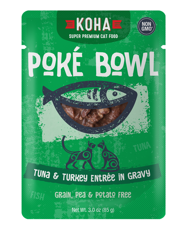 KOHA Cat Poke Bowl Tuna & Turkey Entree in Gravy Wet Cat Food
