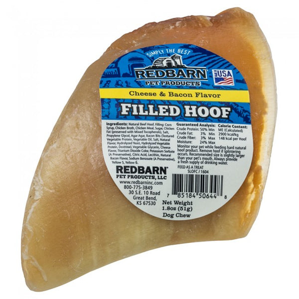 Redbarn Cheese N' Bacon Filled Cow Hooves Dog Treats