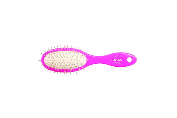 Bass Brushes Style & Detangle with Alloy Pin & Acrylic Handle Oval Pet Brush, Color Varies, Small