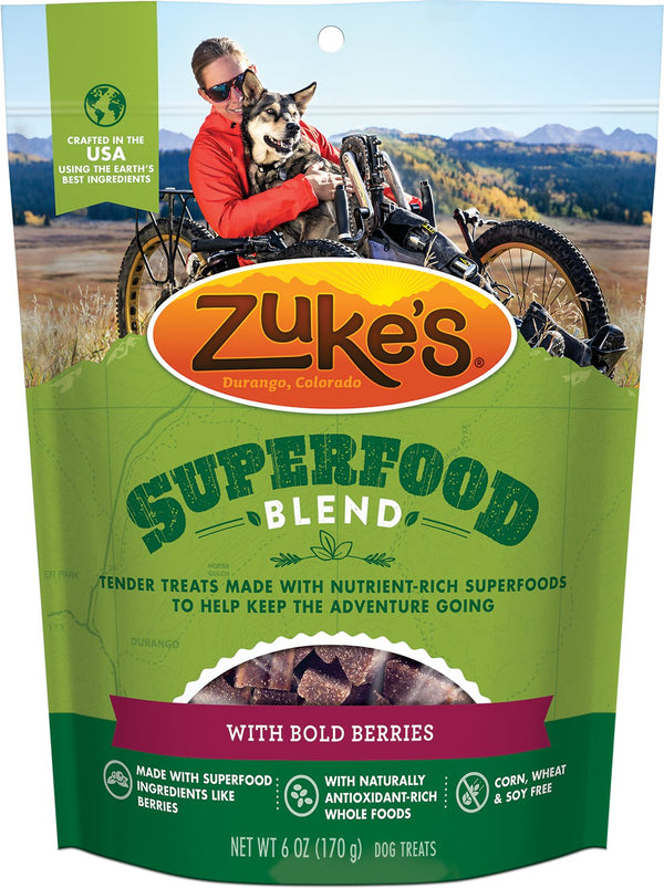 Zuke's SuperFood Blend friandises pour chiens aux baies audacieuses, 6 oz