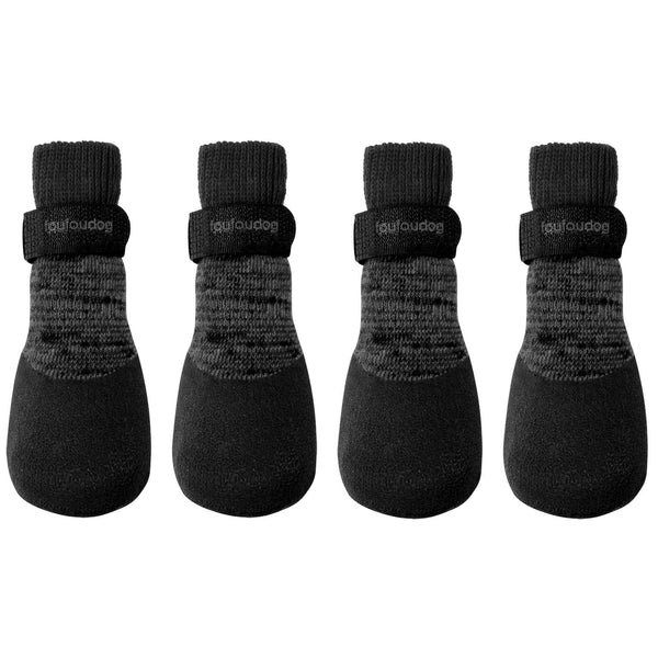 foufouBRANDS Rubber Dipped Dog Socks, Black