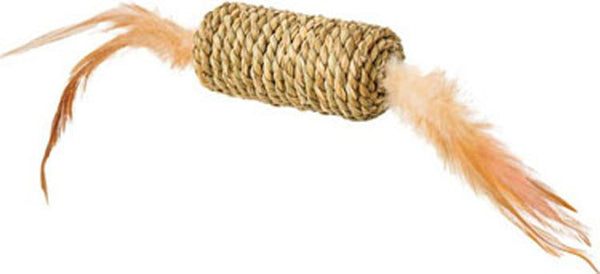 Ethical Pet Spot Jouet pour chat rouleau en herbe marine avec plumes, 4 in