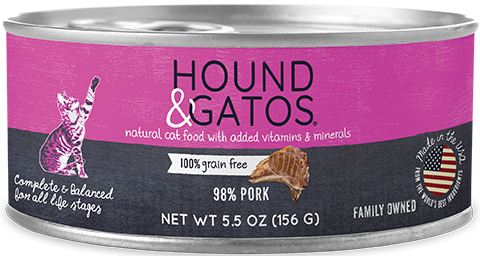 Hound & Gatos Formule au porc Sans céréales Nourriture humide en conserve pour chats