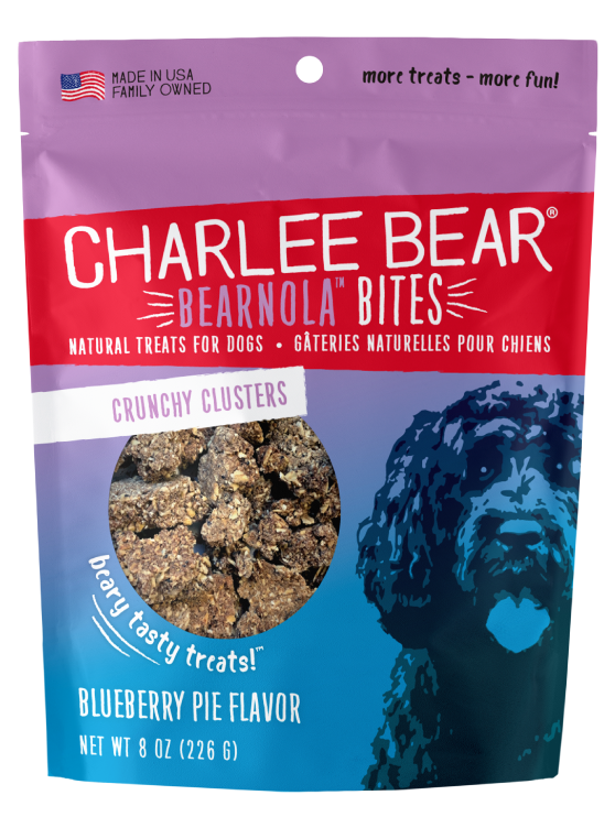 Charlee Bear Bearnola Bites Crunchy Granola Clusters Natural Dog Treats, Blueberry Pie Flavor