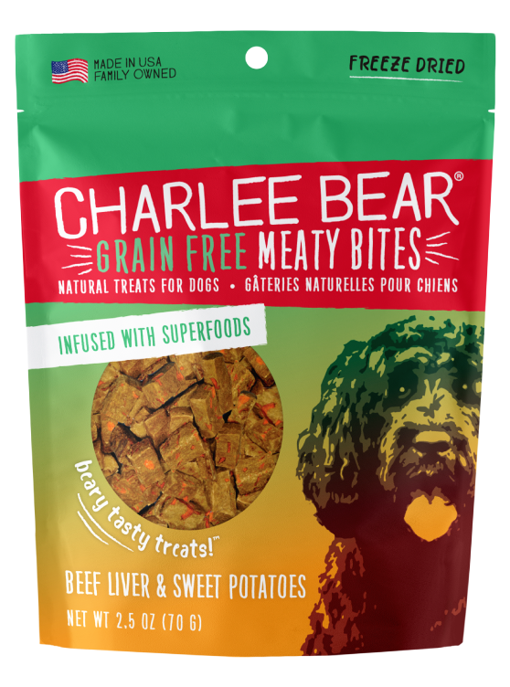 Charlee Bear Grain-Free Meaty Bites Natural Dog Treats, Beef Liver & Sweet Potatoes