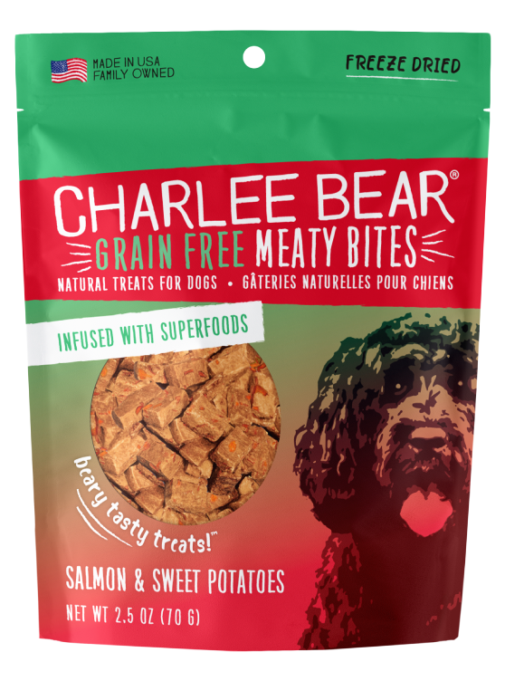 Charlee Bear Grain-Free Meaty Bites Natural Dog Treats, Salmon & Sweet Potatoes