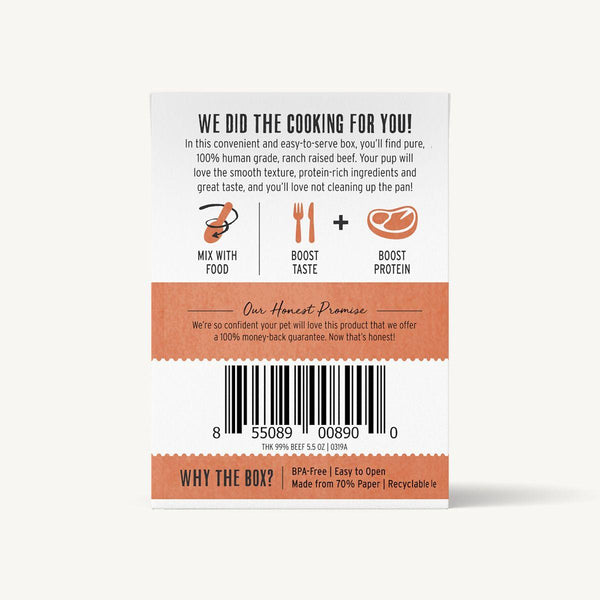 The Honest Kitchen Meal Booster 99% Ranch-Raised Beef Wet Dog Food Topper