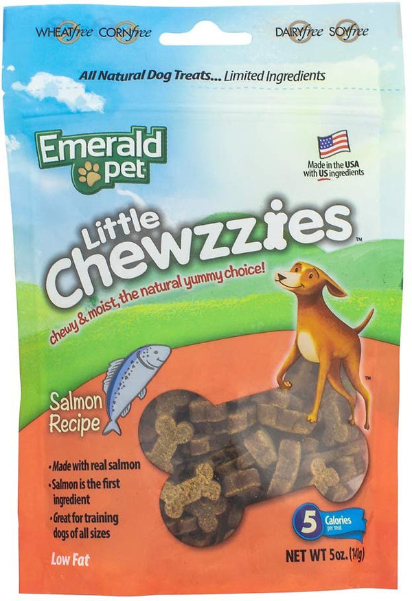 Emerald Pet Little Chewzzies Salmon Recipe Dog Treats, 5-oz