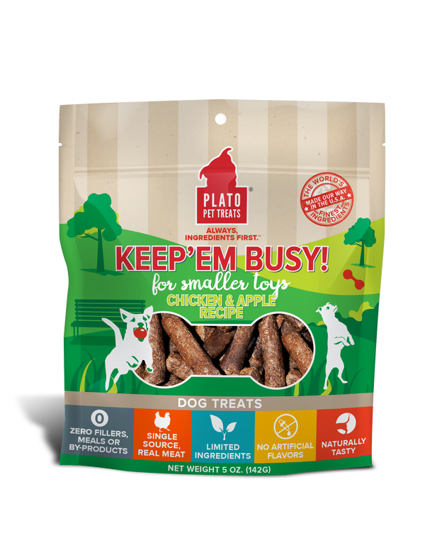 Plato Keep Em' Busy! Friandises Ï farcir recette Poulet & Pomme pour jouets petits, 5 oz