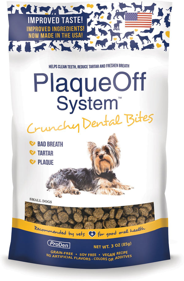 ProDen PlaqueOff System Crunchy Dental Bites Small Breed Dog Treats, 3-oz