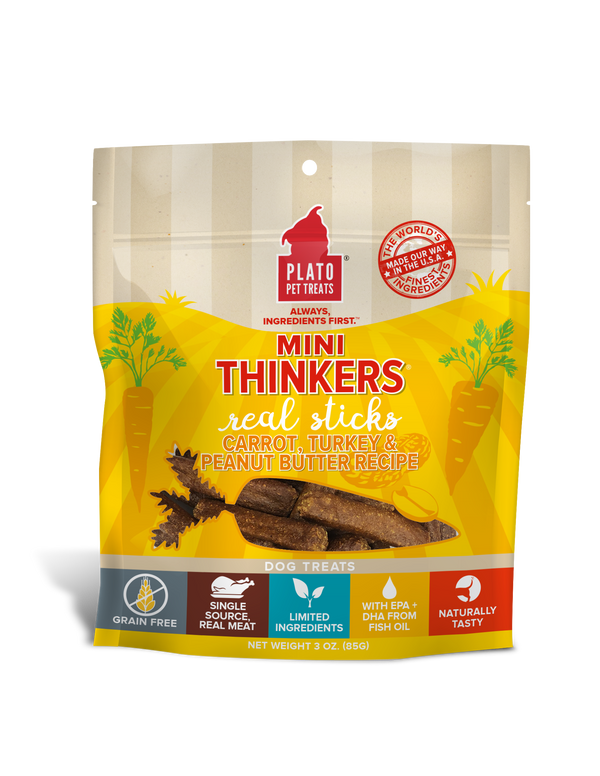 Plato Mini Thinkers Friandises sans céréales Ï la carotte, dinde & beurre de cacahuète