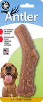 Pet Qwerks Jouet pour chien en nylon saveur poulet en forme de bois de cerf