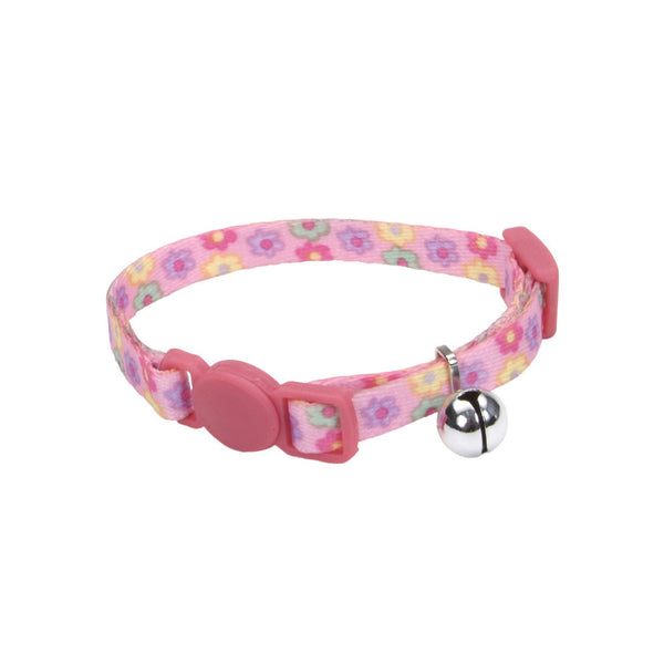 Li'l Pals Adjustable Breakaway Kitten Collar, Daisy Multi-color, 5/16-in x 6-8-in
