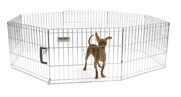 Precision Silver ExPen with Snaps Pet Exercise Pen