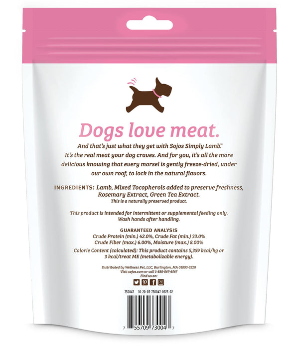 Sojos Simply Lamb Freeze-Dried Dog Treats, 4-oz