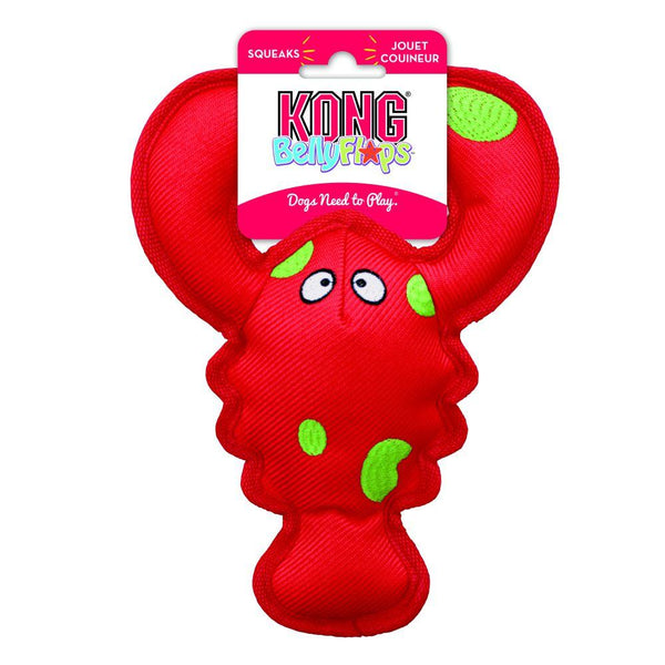 KONG Belly Flops Lobster Dog Toy, Red, Medium