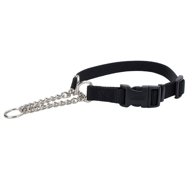 Coastal Adjustable Check with Buckle Training Dog Collar, Black