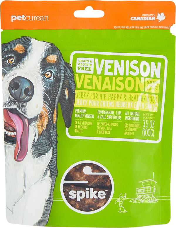 Spike Friandises séchées pour chiens à la venaison sans céréales, 4 oz