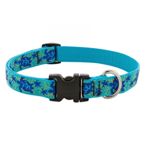 Lupine Pet Original Designs Adjustable Dog Collar, Turtle Reef