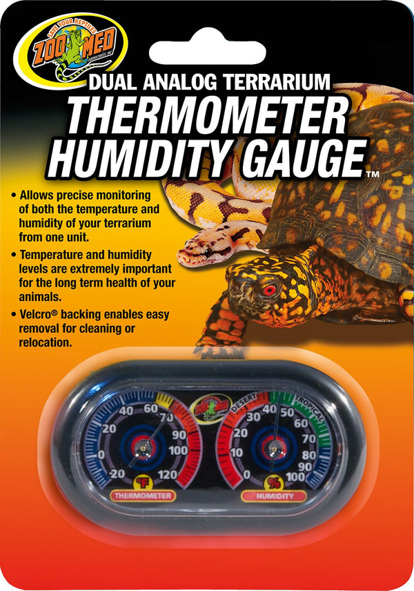 Zoo Med Dual Analog Thermometer and Humidity Gauge