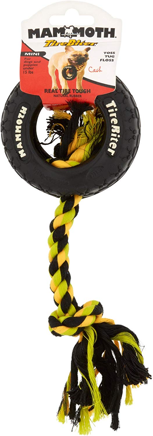 Mammoth TireBiter with Rope Dog Toy