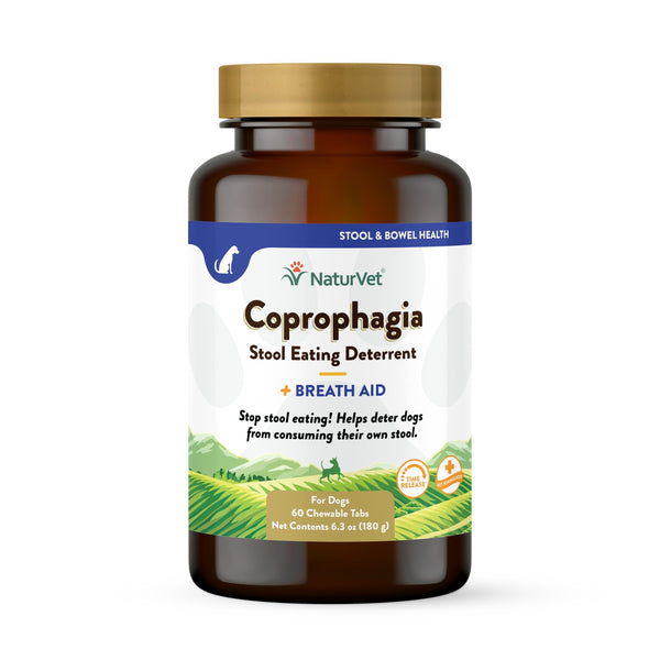 NaturVet Coprophagia Stool Eating Deterrent Plus Breath Aid Chewable Tabs Dog Supplement