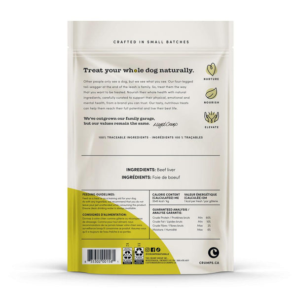 Friandises pour chien lyophilisées au foie de boeuf Crumps' Naturals