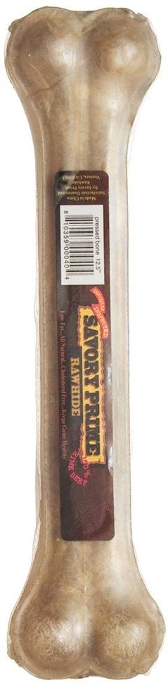 Savory Prime Rawhide Pressed Beef Bone Dog Treats