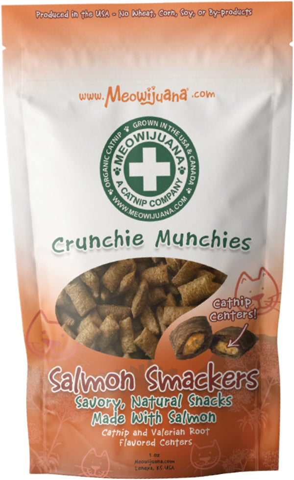 Meowijuana Crunchie Munchie Salmon Cat Treat, 3-oz