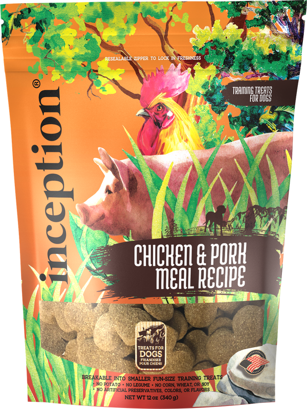 Inception Chicken & Pork Meal Recipe Training Dog Treats, 12-oz