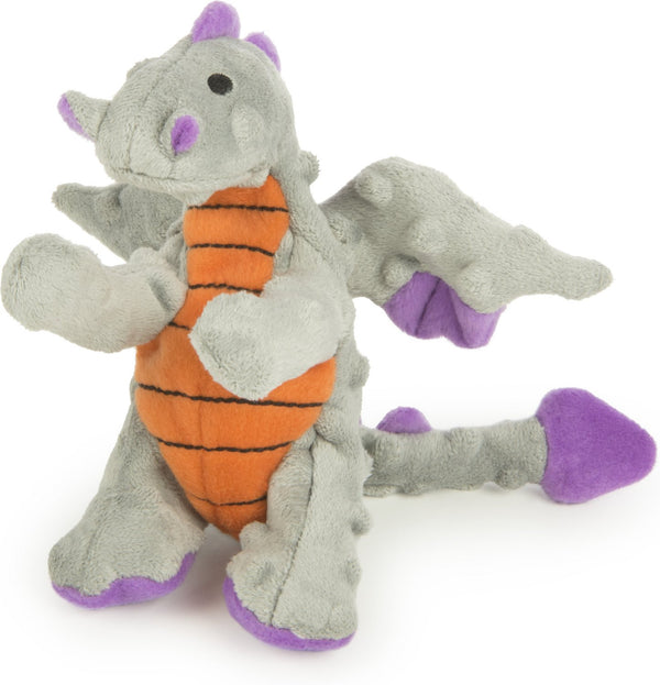 GoDog Dragons Chew Guard Plush Dog Toy, Gray