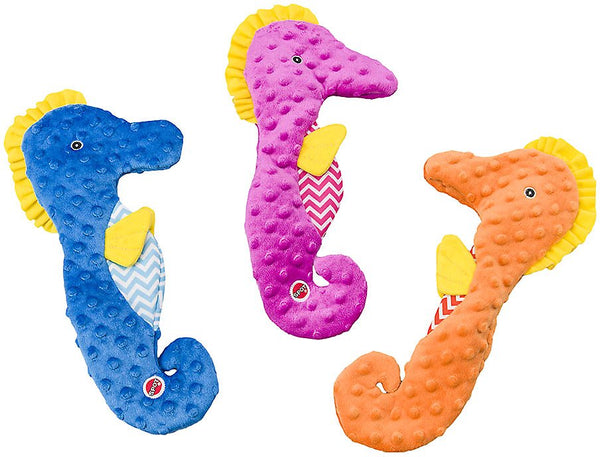 Ethical Pet Spot Skinneeez Extreme Seahorse Dog Toy, Color Varies, 15-in