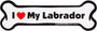 Imagine This Company Aimant en forme d'os 'I Love My Labrador'
