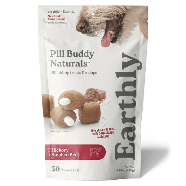 Earthly Pet Pill Buddy Naturals Hickory Smoked Beef Dog Treats, 30-count