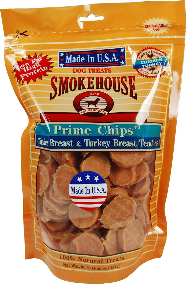 Smokehouse USA Chicken Breast & Turkey Breast Tendons Prime Chips Dog Treats