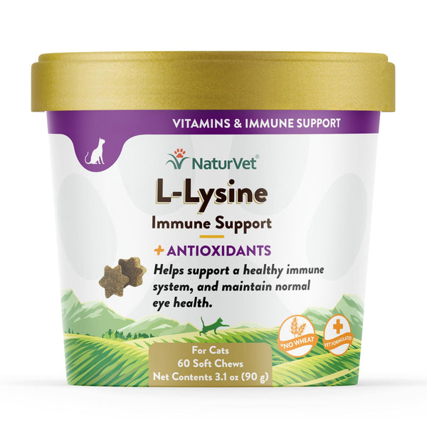 NaturVet L-Lysine Immune Support Plus Antioxidants Cat Supplement, 60-count