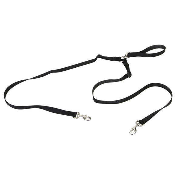 Coastal Laisse Ajustable Anti-EnchevϪtrement pour Deux Chiens, Noire