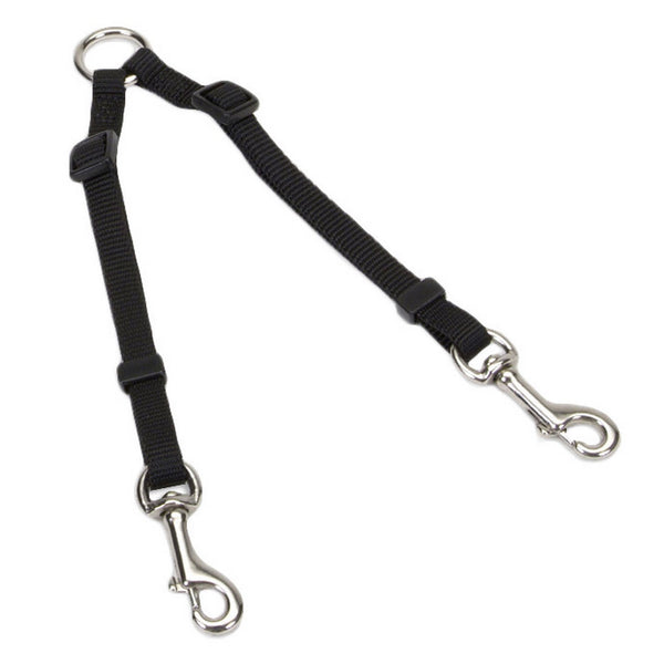 Coastal Two Dog Adjustable Nylon Coupler, Black
