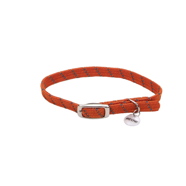Collier extensible de sécurité réfléchissant ElastaCat avec breloque réfléchissante pour chats, orange, 10 po