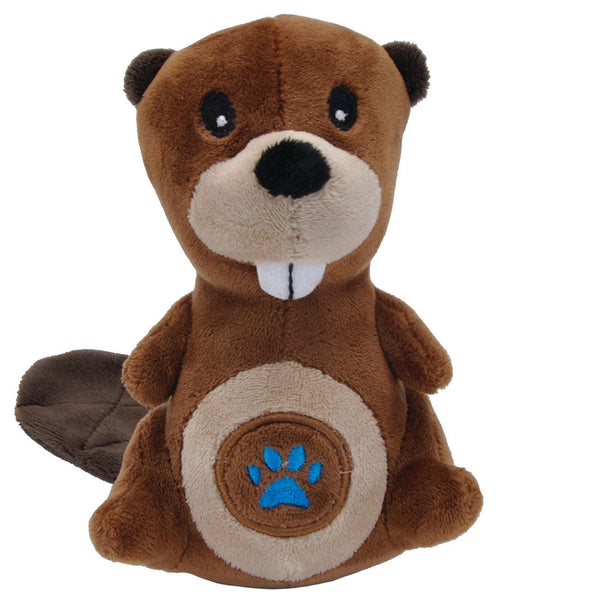 Li'l Pals Paw Beaver Plush Dog Toy, 5-in