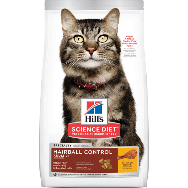 Hill's Science Diet Adult 7+ Hairball Control Chicken Dry Cat Food