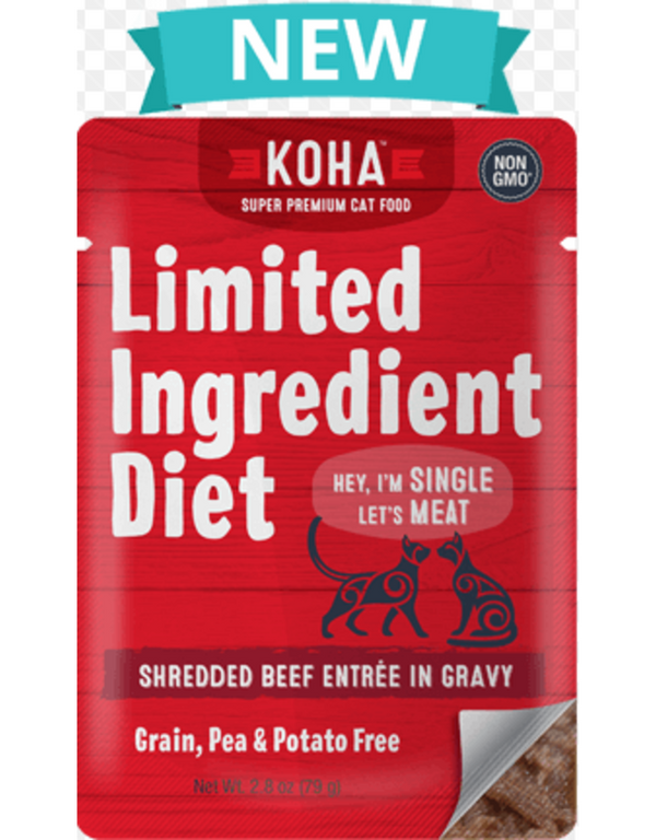 KOHA Cat Limited Ingredient Shredded Beef Entree in Gravy Wet Cat Food