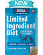 KOHA Entrée d'agneau effiloché à ingrédients limités en sauce Nourriture humide pour chats