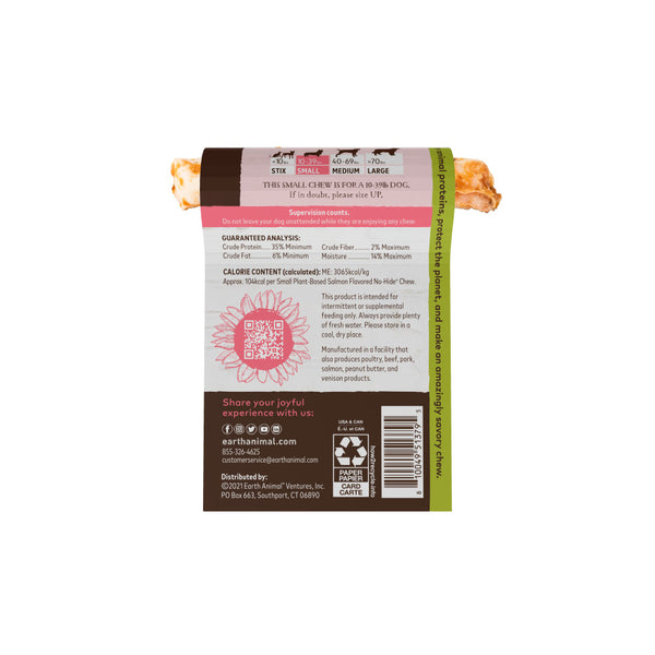 Earth Animal Friandises à mâcher saveur saumon à base de plantes Sans viande Sans peau